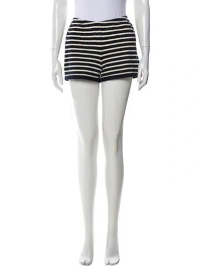 Pre-owned Kule Striped Mini Shorts In White