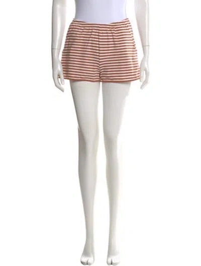 Pre-owned Kule Striped Mini Shorts In White