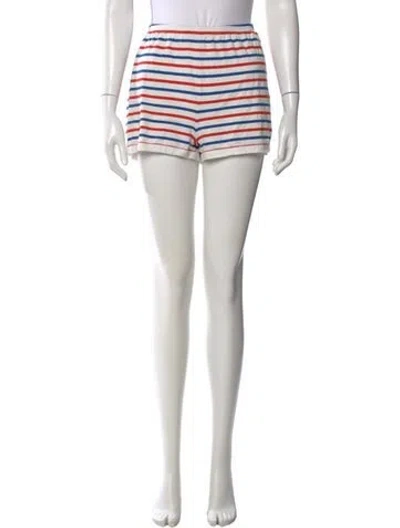 Pre-owned Kule Striped Mini Shorts In White