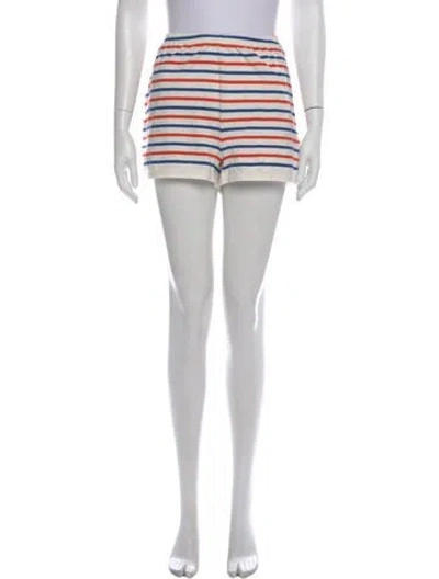 Pre-owned Kule Striped Mini Shorts In White