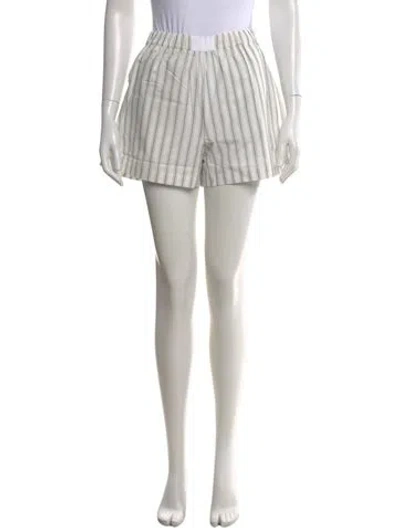 Pre-owned Kule Striped Mini Shorts In White