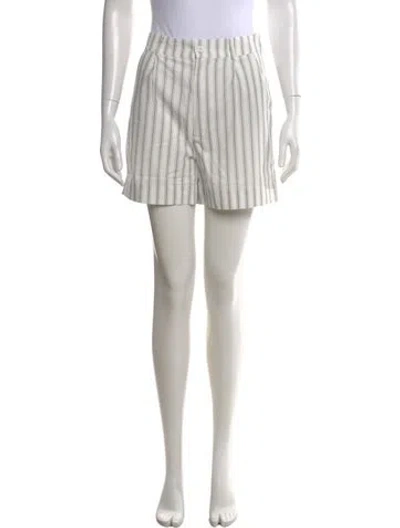 Pre-owned Kule Striped Mini Shorts In White