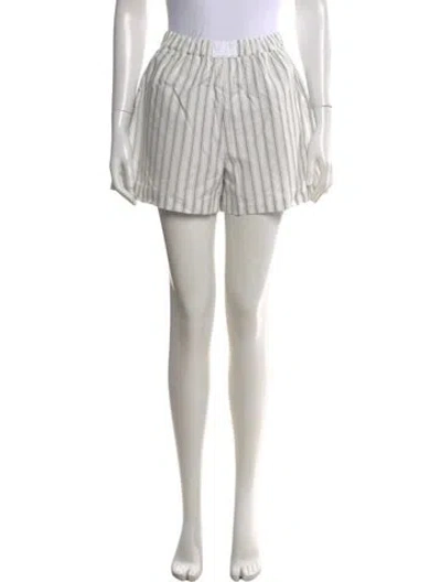 Pre-owned Kule Striped Mini Shorts In White