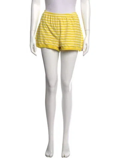 Pre-owned Kule Striped Mini Shorts In White