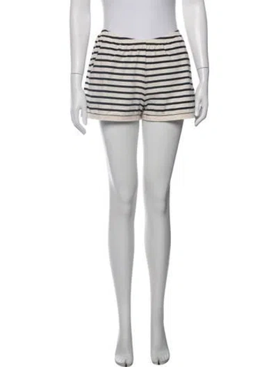 Pre-owned Kule Striped Mini Shorts In White
