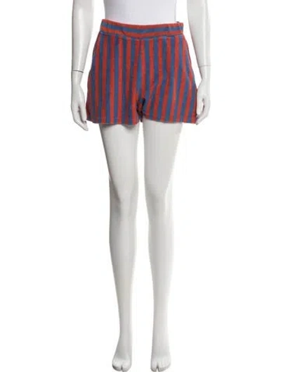 Pre-owned Kule Striped Mini Shorts In White
