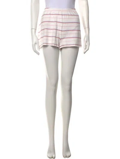 Pre-owned Kule Striped Mini Shorts In White