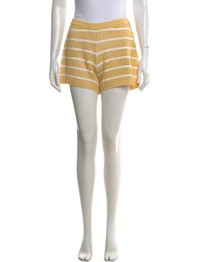 Pre-owned Kule Striped Mini Shorts In Yellow