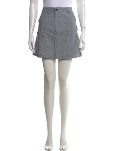 Pre-owned Kule Striped Mini Skirt In Blue