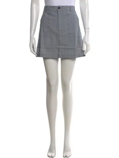 Pre-owned Kule Striped Mini Skirt In Blue