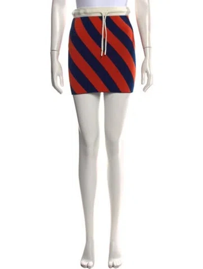 Pre-owned Kule Striped Mini Skirt In Brown