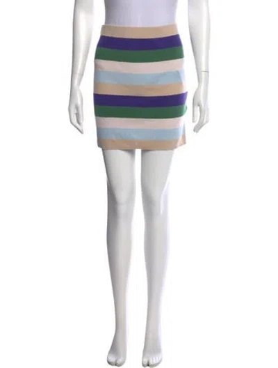 Pre-owned Kule Striped Mini Skirt In Neutral