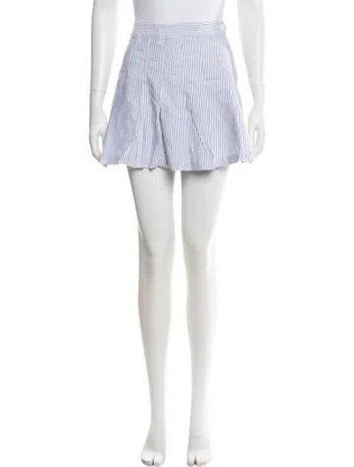 Pre-owned Kule Striped Mini Skirt In White