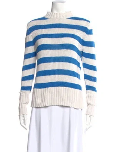 Pre-owned Kule Striped Mock Neck Sweater In Blue