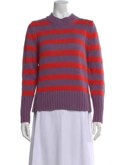 Pre-owned Kule Striped Mock Neck Sweater In Purple