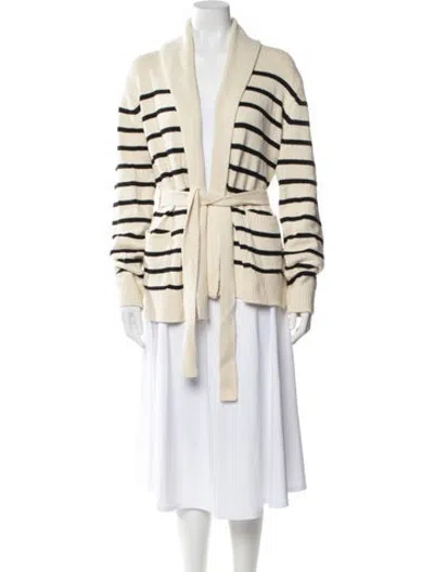 Pre-owned Kule Striped Open Front Sweater In Black/neutrals