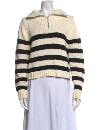 Pre-owned Kule Striped Open Front Sweater In Neutrals