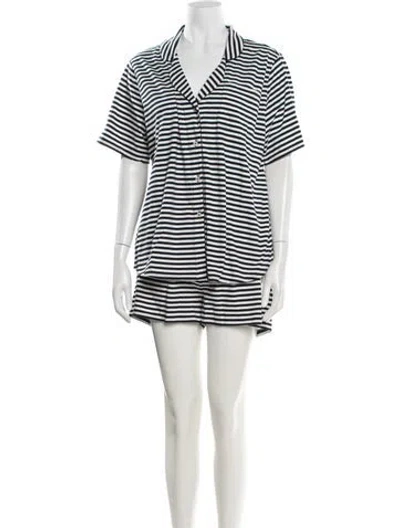 Pre-owned Kule Striped Pajamas W/ Tags In White