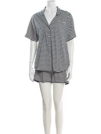 Pre-owned Kule Striped Pajamas In White