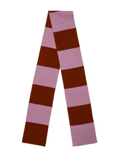 Pre-owned Kule Striped Scarf In Brown