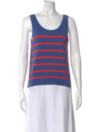 Pre-owned Kule Striped Scoop Neck Sweater In Blue