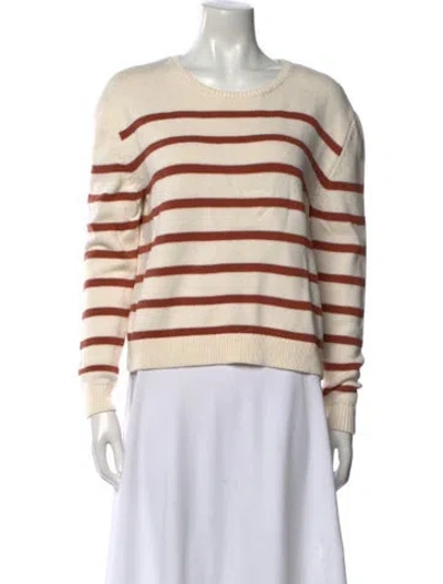 Pre-owned Kule Striped Scoop Neck Sweater In Neutral