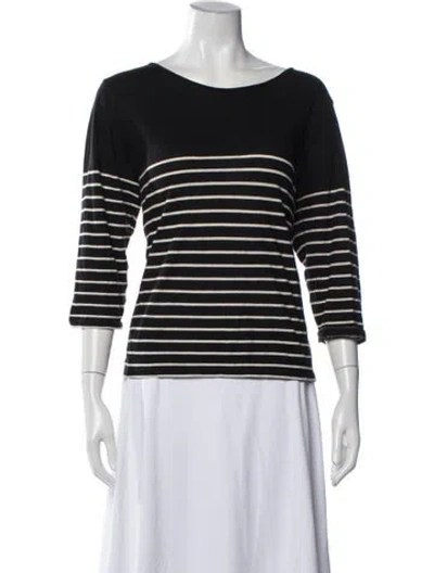 Pre-owned Kule Striped Scoop Neck Top In Blue