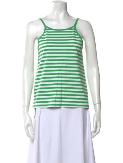 Pre-owned Kule Striped Scoop Neck Top In Green