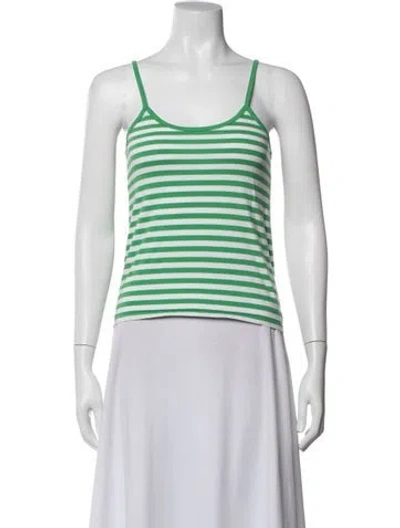 Pre-owned Kule Striped Scoop Neck Top In Green