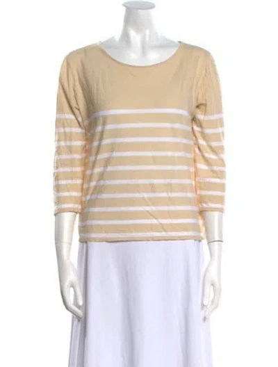 Pre-owned Kule Striped Scoop Neck Top In Neutral
