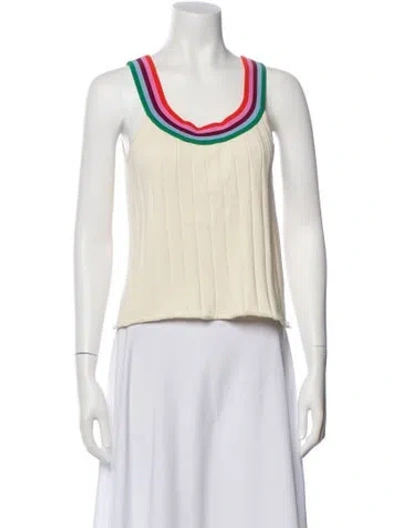 Pre-owned Kule Striped Scoop Neck Top In Neutral