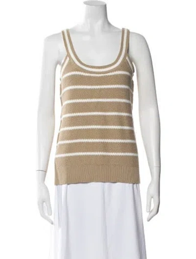 Pre-owned Kule Striped Scoop Neck Top In Neutral