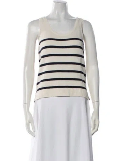 Pre-owned Kule Striped Scoop Neck Top In Neutral