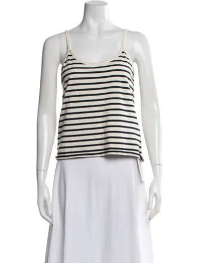 Pre-owned Kule Striped Scoop Neck Top In Neutrals