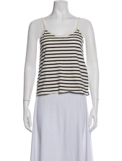 Pre-owned Kule Striped Scoop Neck Top In Neutrals
