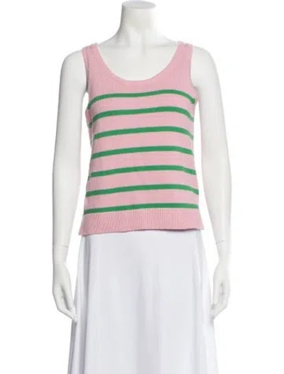 Pre-owned Kule Striped Scoop Neck Top W/ Tags In Pink