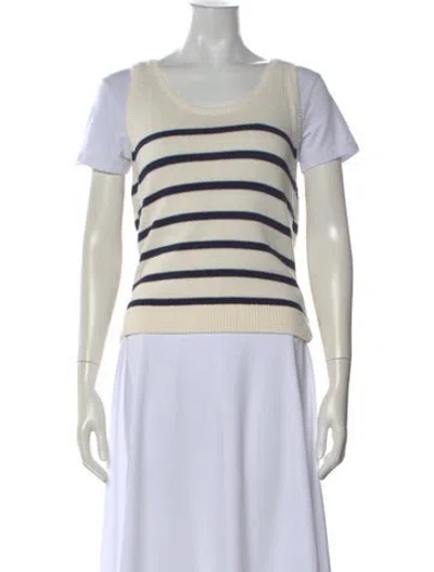 Pre-owned Kule Striped Scoop Neck Top W/ Tags In White