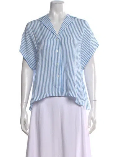 Pre-owned Kule Striped Short Sleeve Top In Multi