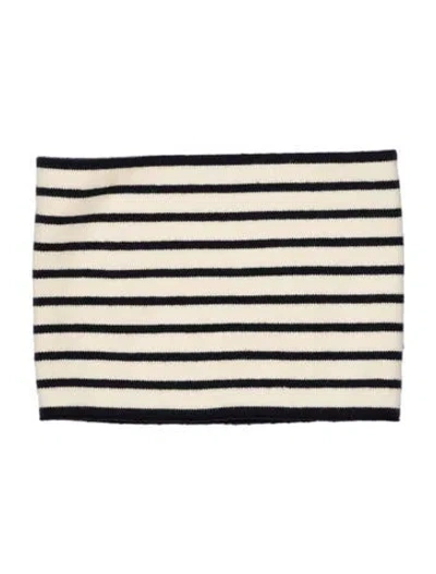 Pre-owned Kule Striped Snood In White