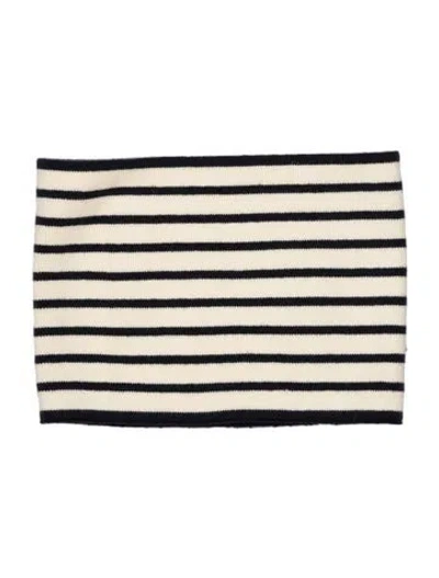 Pre-owned Kule Striped Snood In White
