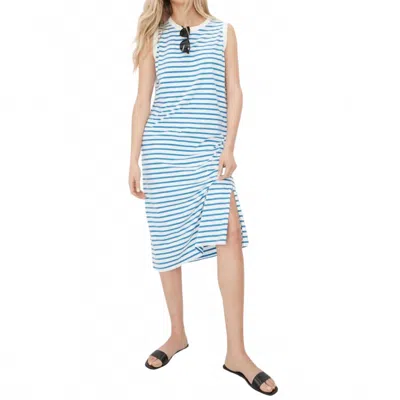Kule Striped Tank Dress In White/royal Blue