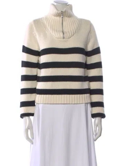 Pre-owned Kule Striped Turtleneck Sweater In Neutral
