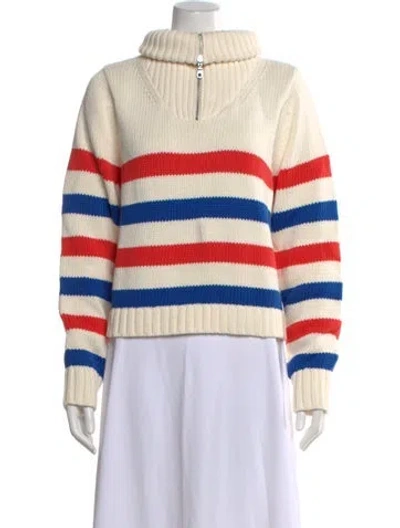 Pre-owned Kule Striped Turtleneck Sweater In Orange