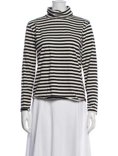 Pre-owned Kule Striped Turtleneck Top In Multicolor