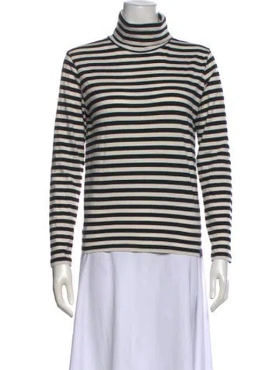 Pre-owned Kule Striped Turtleneck Top In Neutral