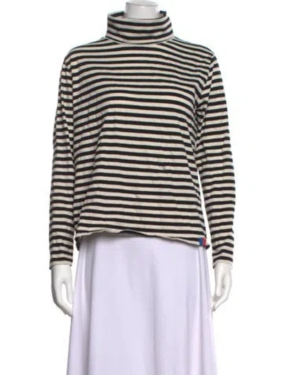 Pre-owned Kule Striped Turtleneck Top In Neutral