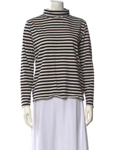 Pre-owned Kule Striped Turtleneck Top In Neutral