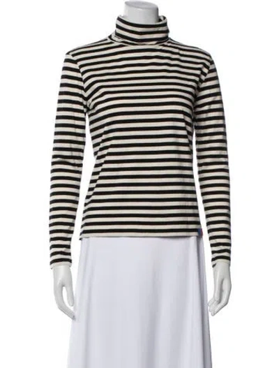 Pre-owned Kule Striped Turtleneck Top In Neutral