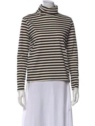 Pre-owned Kule Striped Turtleneck Top In Neutral
