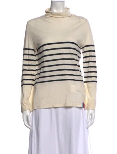 Pre-owned Kule Striped Turtleneck Top In Neutrals